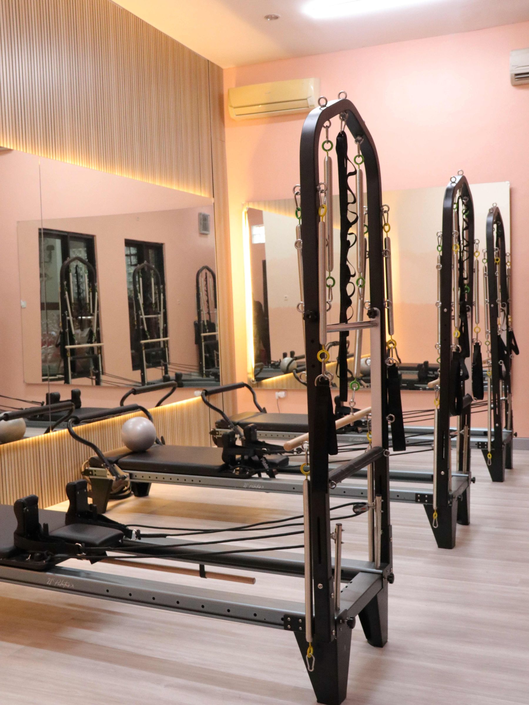A pilates studio interior.